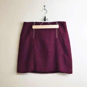 Burgundy Zip Skirt
