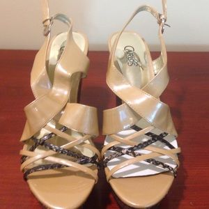 Tan and Black wedges