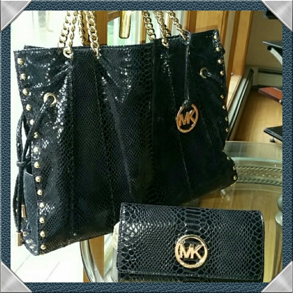 Michael Kors Handbags - SOLD.....MK PYTHON EMBOSSED leather HANDBAG