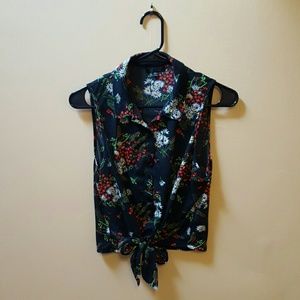 Topshop Sleeveless Button Down Top