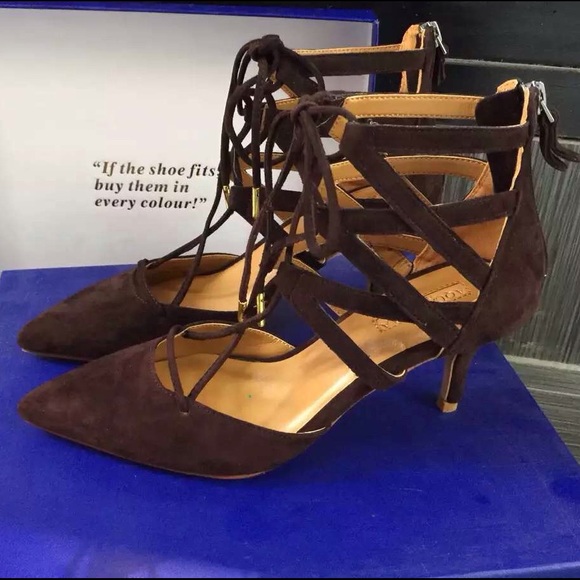 Aquazzura suede strappy heel gray 5.5-8