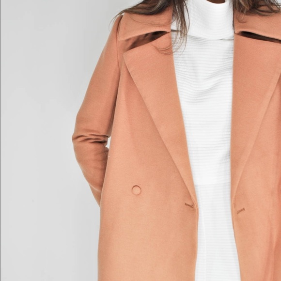 Sold! C/Meo Camel Tan Long Button Front Coat - Picture 2 of 4