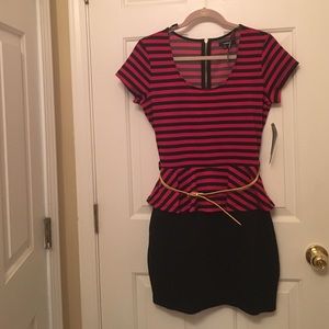 BRAND NEW!!!!! Black and red peplum dress