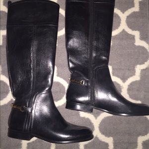 TORY BURCH JESS 20mm Black Leather Boot Size 7