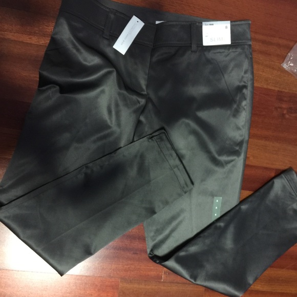 NY&Co satin grey slim pants, size 8