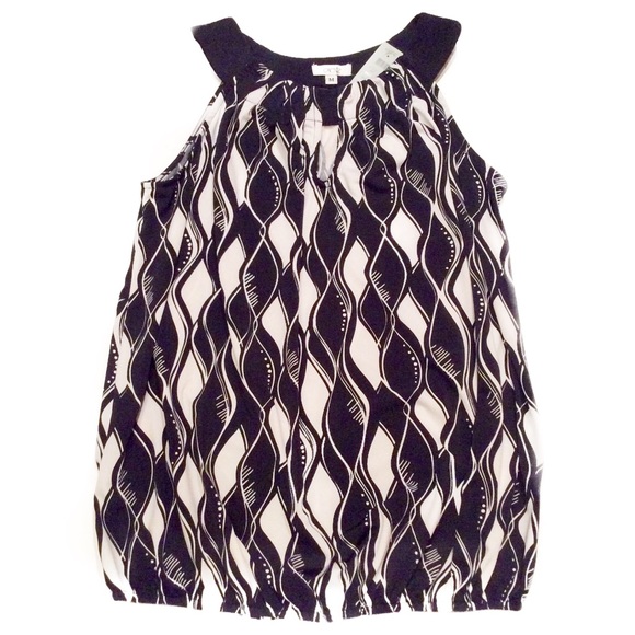 Cache Tops - Cache Black and White Top Size Medium
