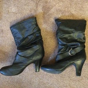 Black heel boots