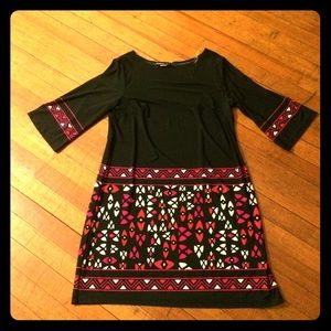 Black and tribal print dress