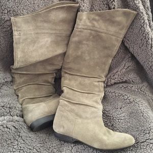 Enzo angiolini grey suede knee high boots