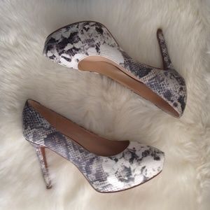 Floral Snakeskin Pumps by Nine West