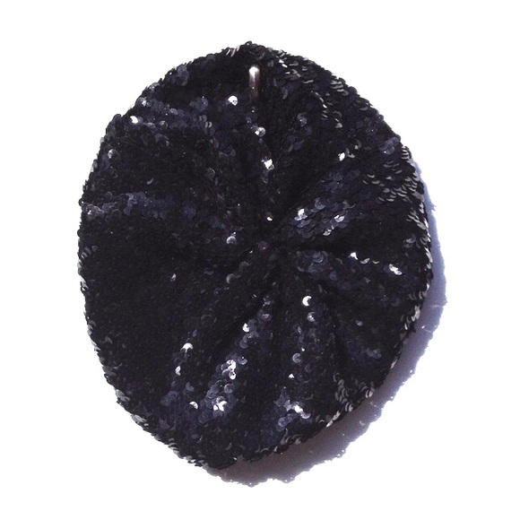 Black Sequin Beret
