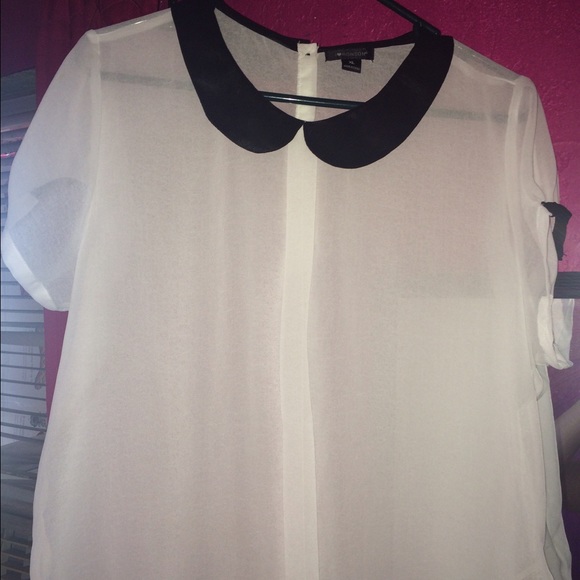 Sheer Peter Pan collar blouse