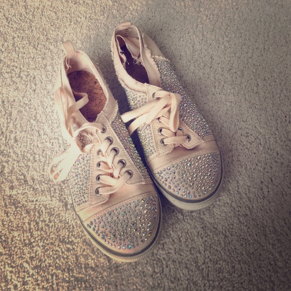 Baby Pink Rhinestone Sneakers