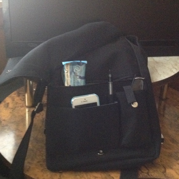 Black microfiber cross body bag