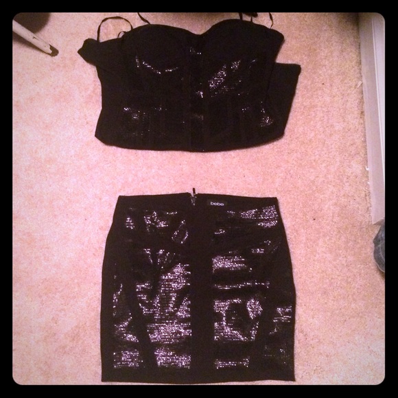 BEBE matching skirt and tube top set