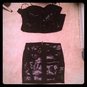 BEBE matching skirt and tube top set