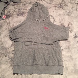 PINK grey sparkly hoodie