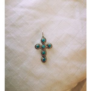 Handmade Native American Turquoise Cross