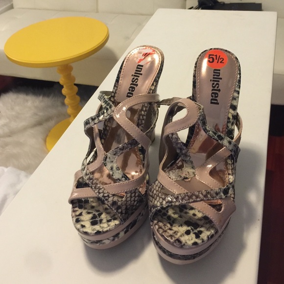 Snake print/nude heels, 5 1/2, brand new