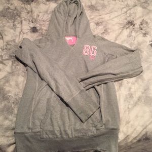 PINK Grey scoop neck sweatshirt