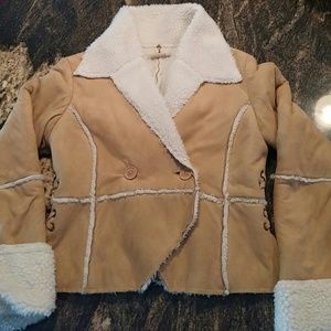 Faux suede coat