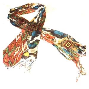 Aztec inspired print scarf