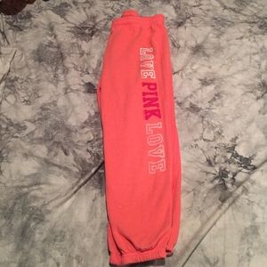 PINK coral Capri sweatpants