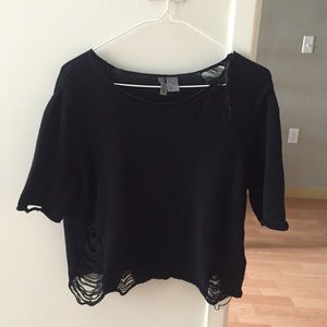 H&M Divided Destroyed Knit Top (XS)