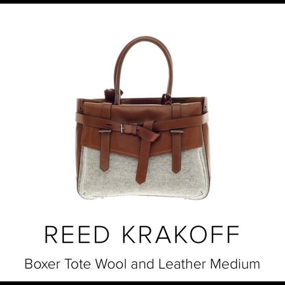 Authentic Reed Krakoff boxer tote wool and leather - Picture 1 of 6
