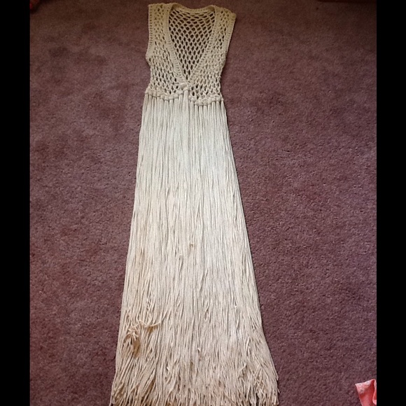 Long vintage fringe vest from the 70s
