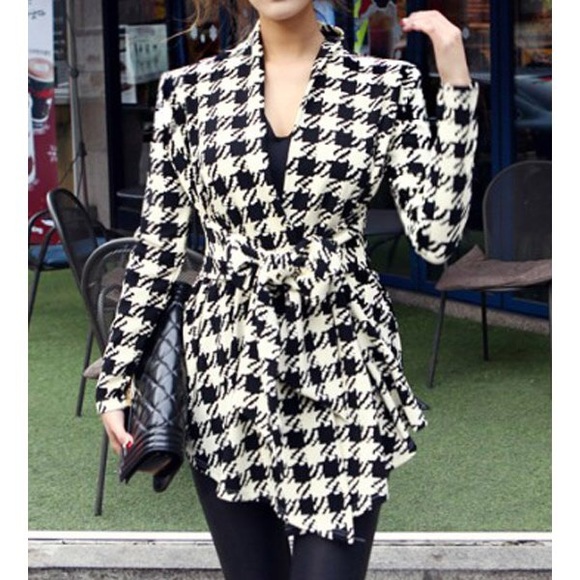 Houndstooth Sweater Jacket
