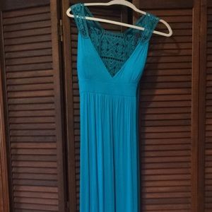 Floor Length maxi Blue Dress
