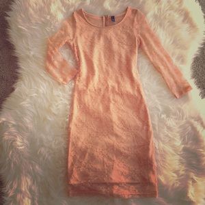 Peach bodycon dress