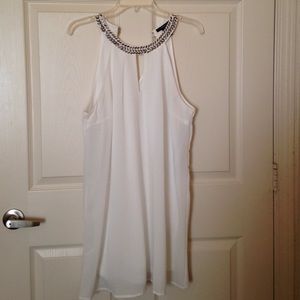 White shift dress