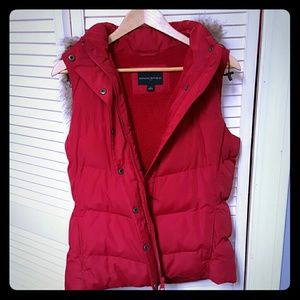 Banana Republic  vest with faux fur  hood