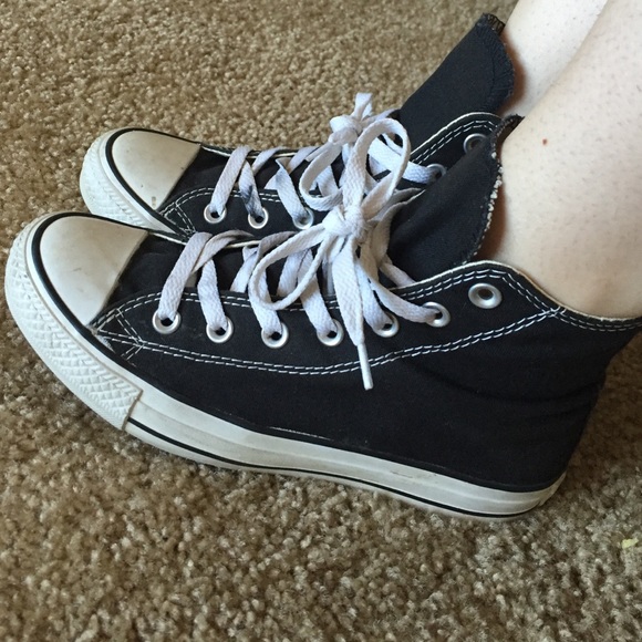 Black high top converse
