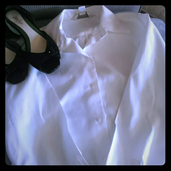 White button down top
