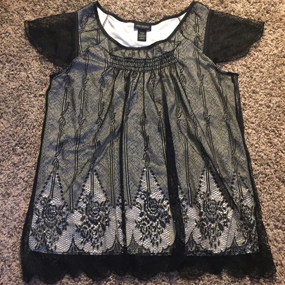 Black/White Lace Top