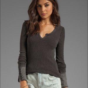Free people cuff top in dark grey
