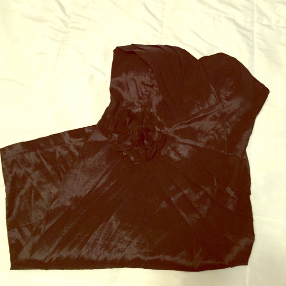 Strapless black knee length dress, size M