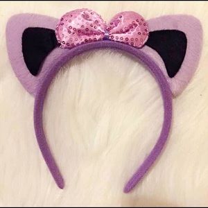 Purple kitty cat ears headband with bow