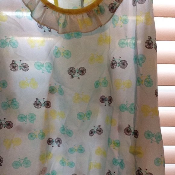 Bicycle printed tank top, with ruffled back