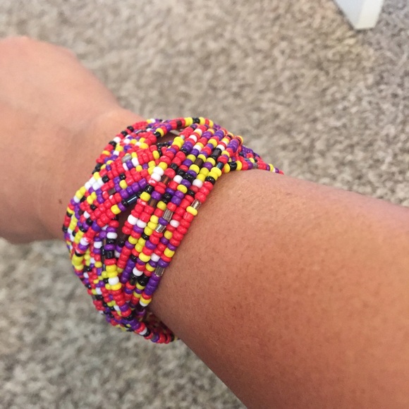 Pink Beaded Cuff - Picture 2 of 2