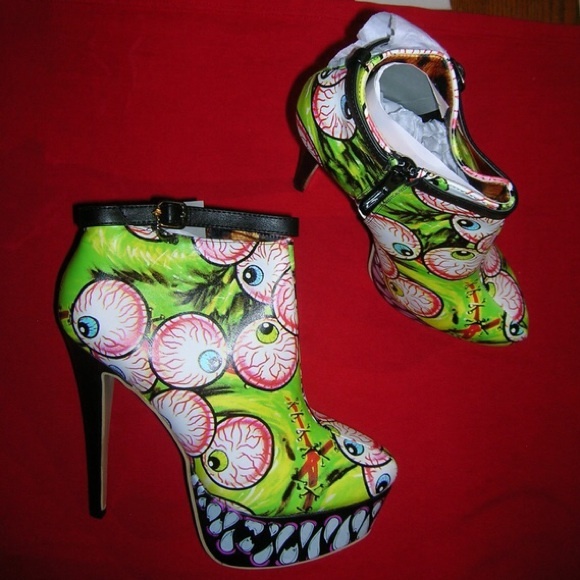 Iron Fist Timmy Chew Eyeball Fang Platform Booties