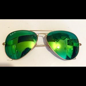 58mm Polarized Flash Green Aviators