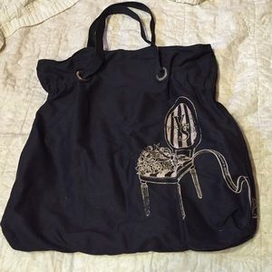 Victoria's Secret black canvas tote bag