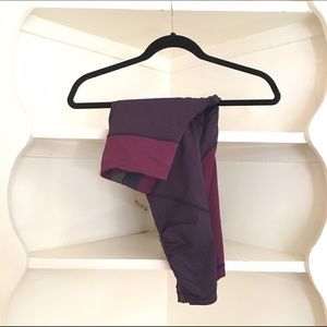 Lululemon Purple Striped Running Capris