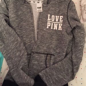 Pink grey hoodie