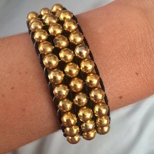 Gold and black wrap bracelet