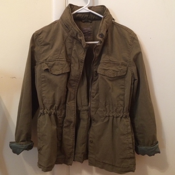Gap military utility field jacket zip hood PXS